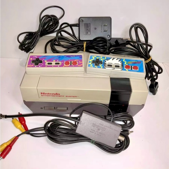 Nintendo Other - 1985 Original Nintendo NES Console With 2 Controllers, Adapter ~ No games!
